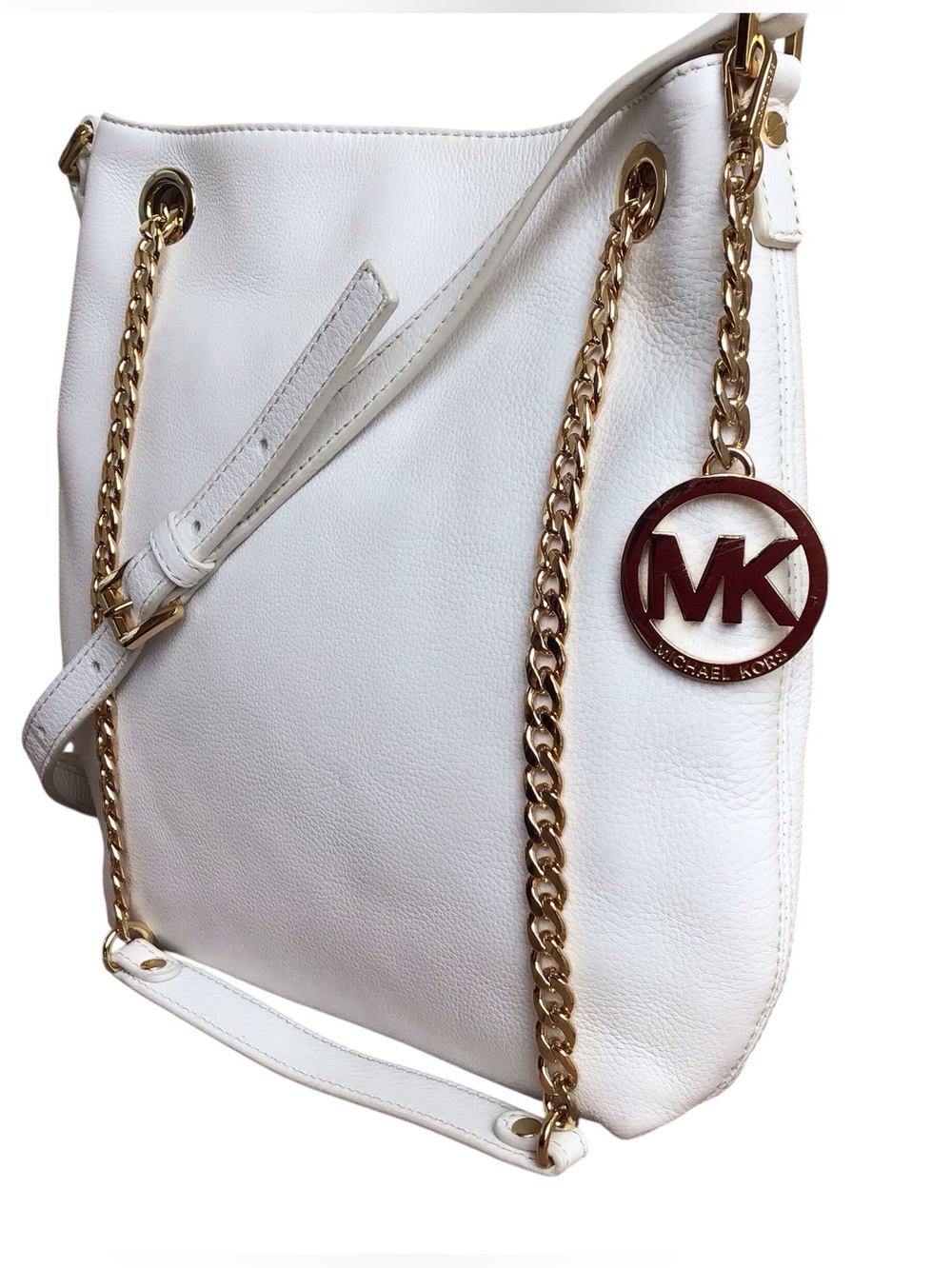 Michael Kors Jet Set Chain Shoulder Bag in White